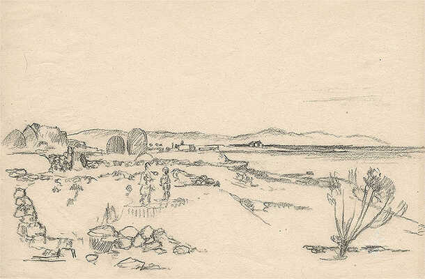 Тарханов Михаил Михайлович. Лот из семи графических работ из серии «Армения. Глубины Севана» в папке с авторским оформлением художника